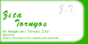 zita tornyos business card